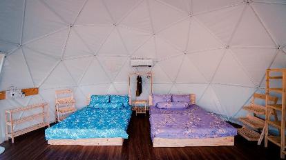 Dome Tent with 2 Twin Beds - Bedroom