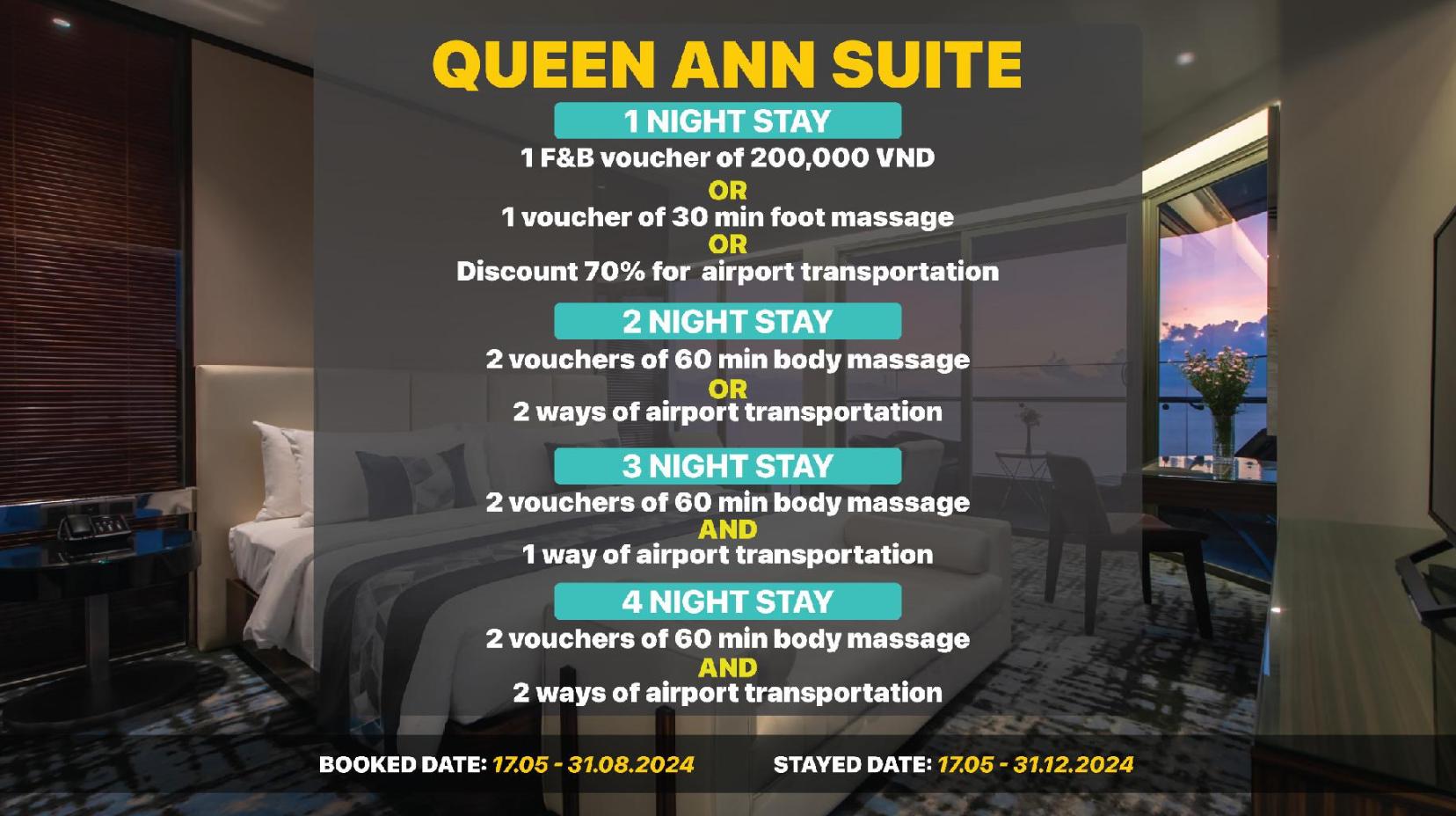 Queen Ann Suite with Super King Bed - Room plan